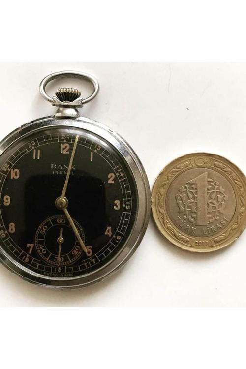 Mutluduvarlar Bank Prima Köstekli Antika Cep Saati