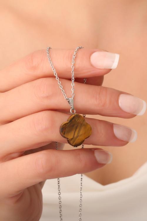 Kaplan Gözü Taşı Kolye