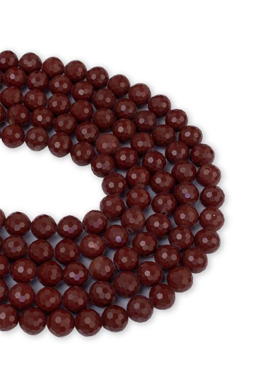 8 MM Faset Kırmızı Jasper Taşı Dizi