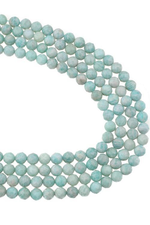 8 MM Faset Kesim Amazonit Taşı Dizi - DZ4021