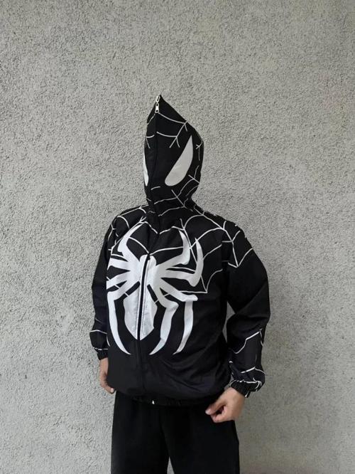 MDB Unisex Uzun Kollu Kapşonlu Rüzgarlik  iyah