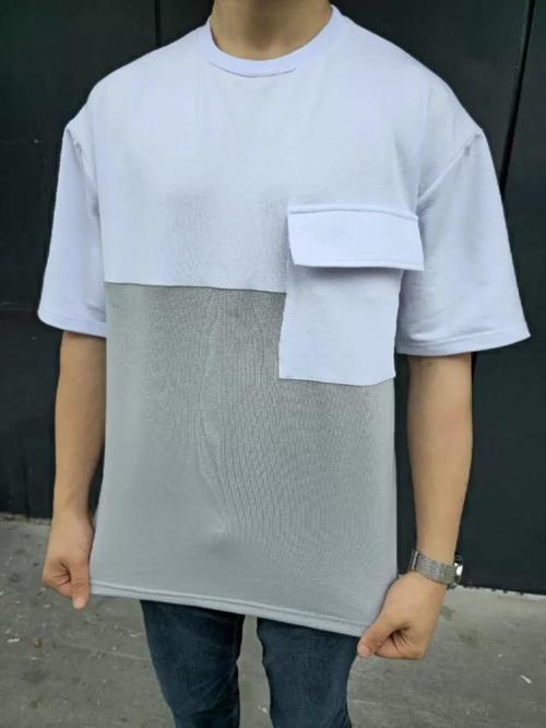 MDB Unisex Torba Cep Detaylı Parçalı Thirt  Gri