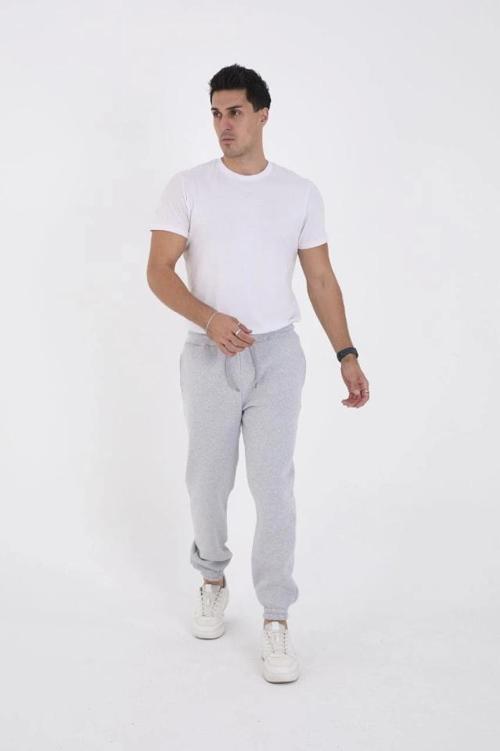 MDB Unisex Kışlık Üç İplik astikli Eşofman Pantolon  Gri