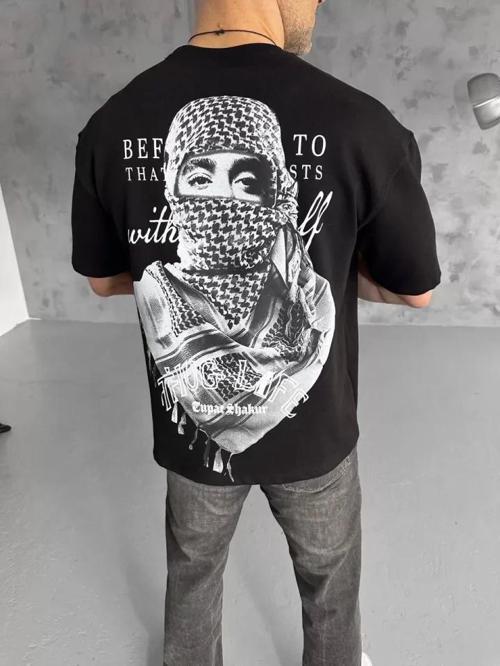 MDB Unisex Baskılı Oversize Thirt  iyah