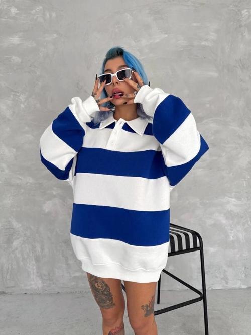 MDB Unisex Üç İplik Parçalı Yakalı weathirt  avi