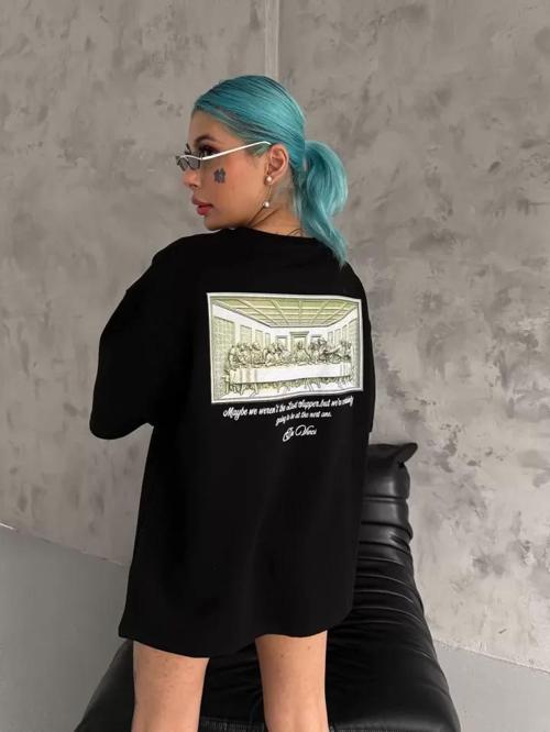 MDB Unisex Baskılı Oversize Thirt  iyah