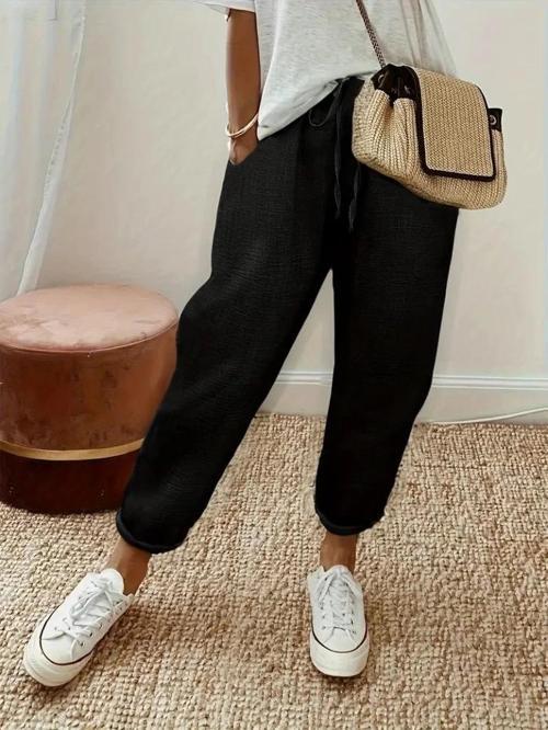 MDB Kadın Yüksek Bel Lastikli Belde Bağcık Detaylı Aerobin Pantolon