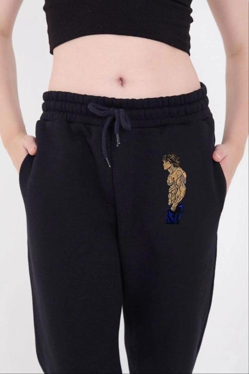 MDB astikli Üç İplik Baskılı Eşofman Pantolon  acivert