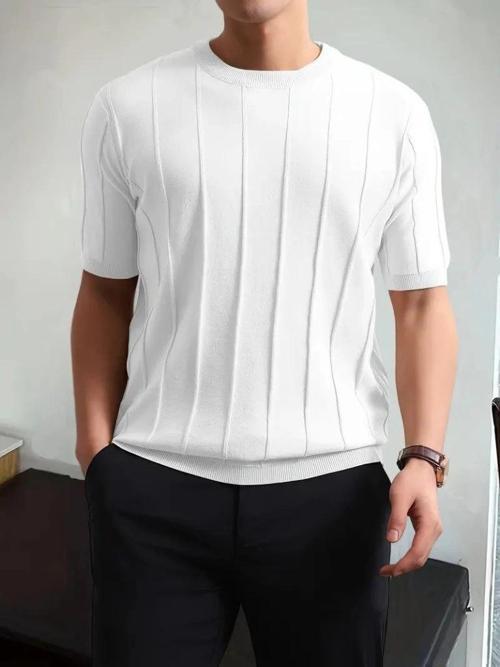 MDB Erkek Kısa Kollu Bisiklet Yaka çizgili Triko Tshirt