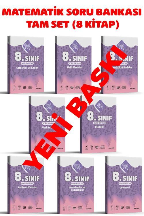 8. SINIF LGS MATEMATİK SORU BANKASI TAM SET - TOPLAM 2000 SORU 8 KİTAP