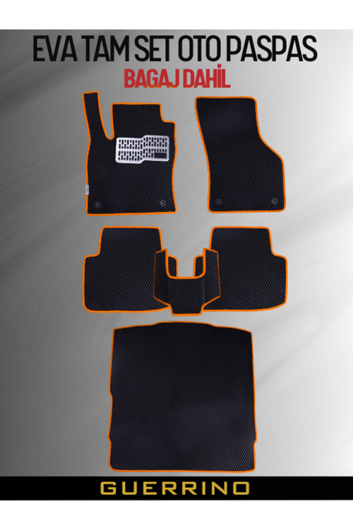 Renault-Megane 2-Hatchback-(2002-2008) İçin Eva Ful Paspas Takımı (Metal Topukluk Dahil)