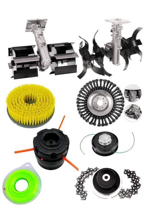 Benzinli Tırpan Çift Çapalama Aparatı 26 MM 9 Diş + 6 Lı Bahçivan Seti