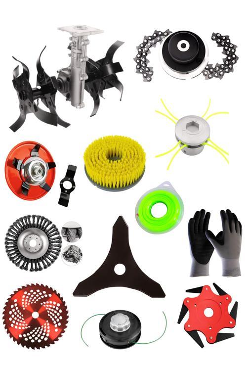 Benzinli Tırpan Akrep Çapalama Aparatı 26 MM 9 Diş + 11 Li Lüks Bahçivan Seti