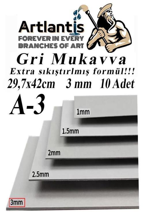 A3 Mukavva Gri 3 mm 10 Adet 1 Paket 29.7x42 cm A-3 Mukavva 3 mm Kalınlığında A-3 Mukavva