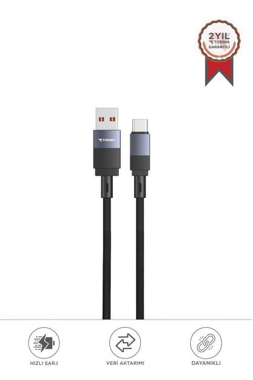 U18 Siyah USB ile Type-c Şarj ve Data Kablosu