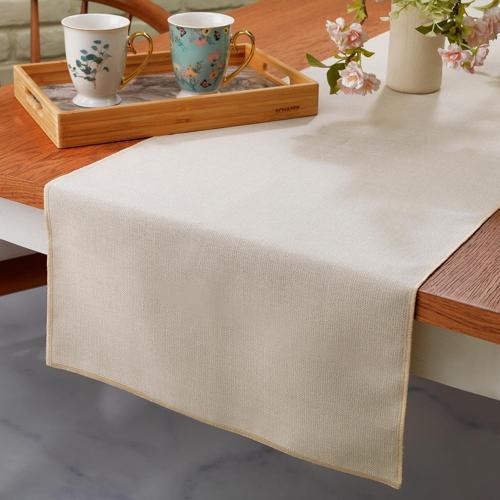 Home Bianca Keten Polyester Runner 40x160 Cm 1 Parça-Krem