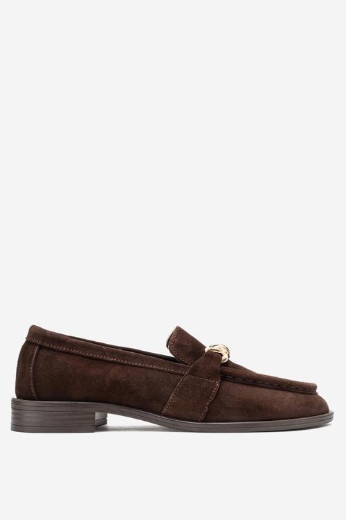 Kadın Tokalı Loafer Gerçek Süet Deri RG 7502 KAHVERENGİ