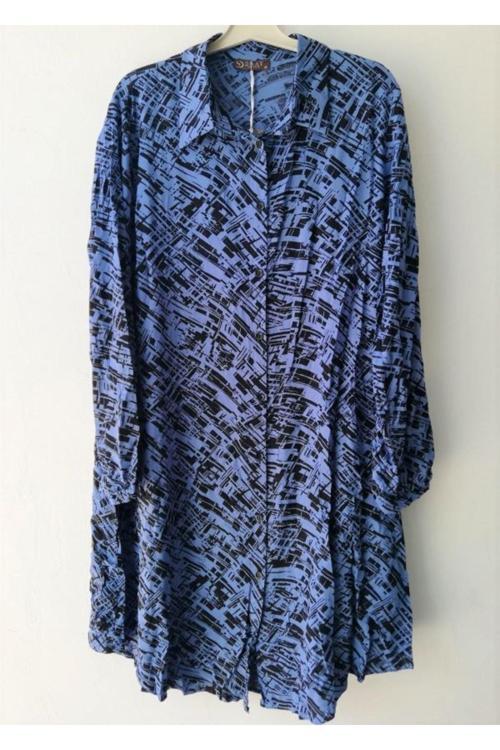 Kadın Büyük Beden Desenli Gömlek