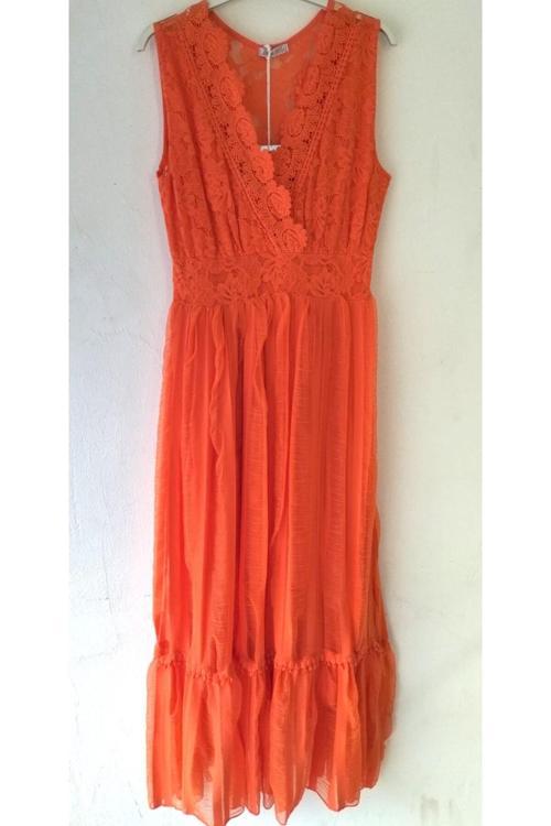 Kadın Kolsuz Güpür Elbise