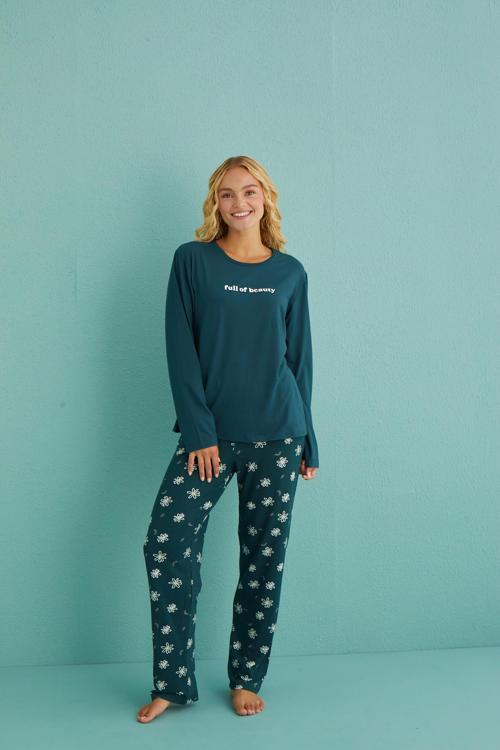 50902-46 Kadın Full Of Beauty Uzun Kol Pijama Takım