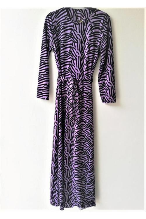 Kadın Uzun Krep Desenli Elbise