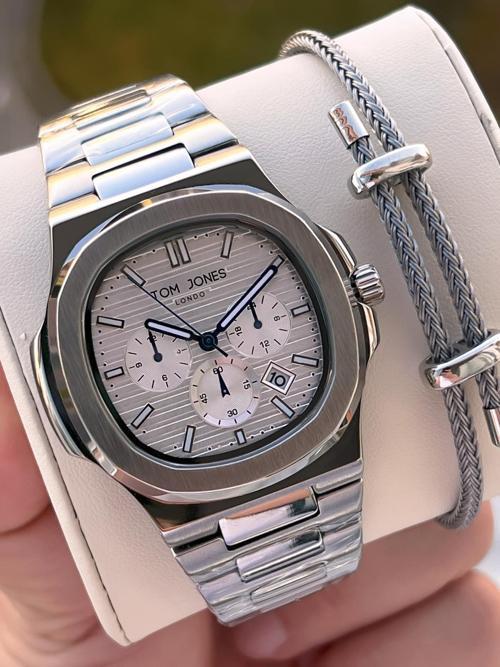 Çelik Kordon 3 Atm Suya Dayanıklı 2 Yıl Garantili Erkek Kol Saati+Bileklik TJE1.10044.1