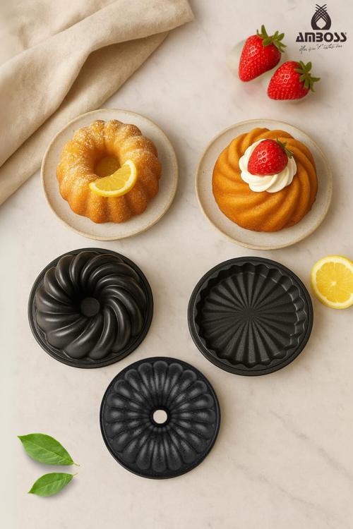 Mini Trio Döküm 3 Parça Mini Kek Kalıbı