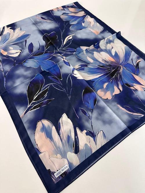 ARSEL MODA Soft Pamuklu Şal Lacivert Serisi LBD2703