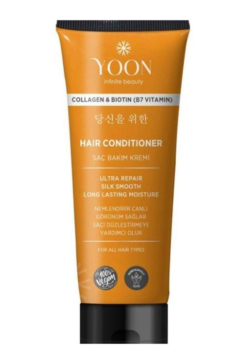Biotin B7 ve Kolajen İçeren Vegan Saç Kremi, Nemlendiren, Besleyici ve Onarıcı Saç Bakım Kremi 200ml