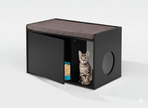 Patikom Kedi Tuvaleti Mobilyası Siyah