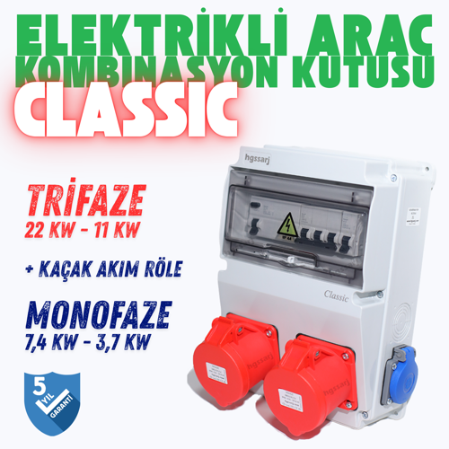 Elektrikli Araç Kombinasyon Kutusu DELUXE 5x32A + 3x32A + 1x16A V i k o/P a n a s o n i c