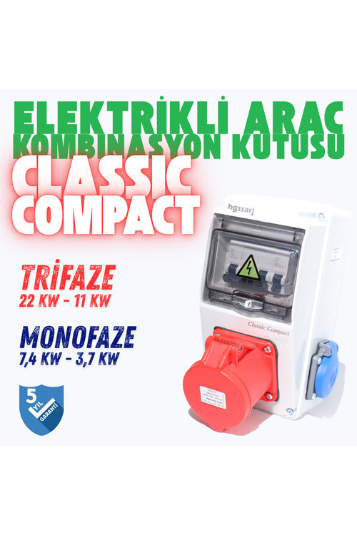 Classic COMPACT Trifaze Elektrikli Araç Kombinasyon Kutusu 5x32A+1x16A 5 Yıl Garanti V i k o/P a n a s o n i c