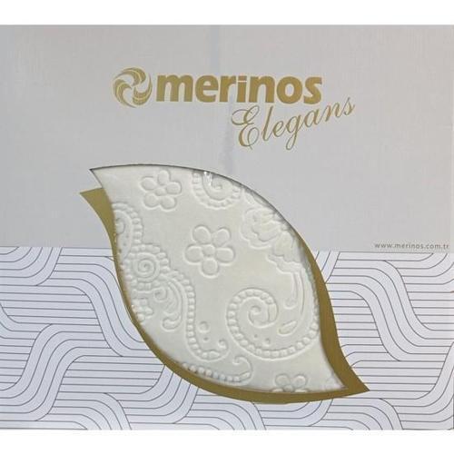 Elegans Çift Kişilik Battaniye Çiçek Desen Battaniye Kemik  220x240 cm