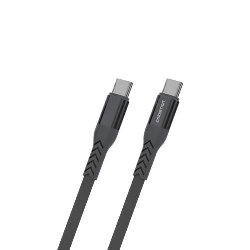 PBS421 Hızlı 65W Type-C to Type-C Şarj ve Data Kablosu 1.2 Metre Gri