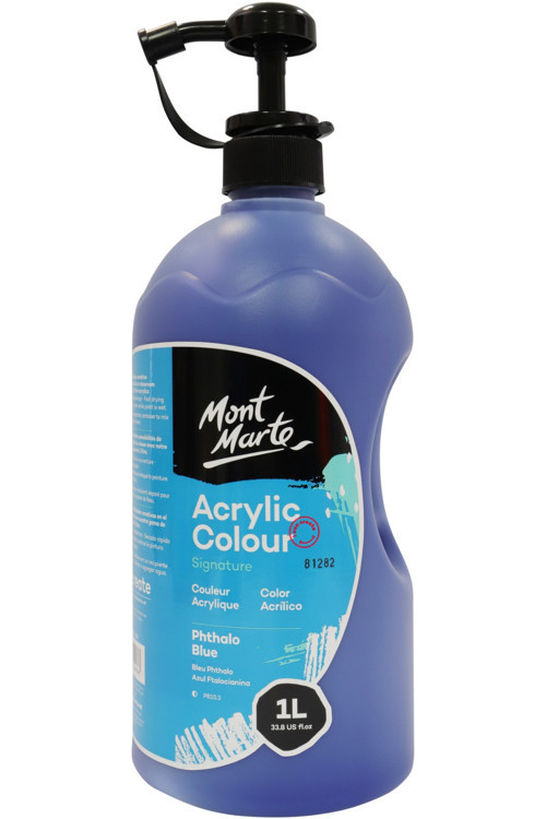 MM Akrilik Boya W/Pump Signature 1L - Phthalo Blue