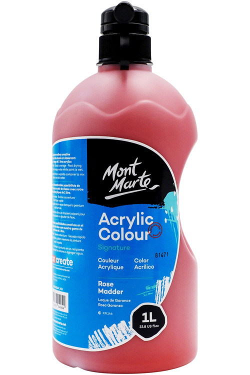 MM Akrilik Boya W/Pump Signature 1L - Rose Madder