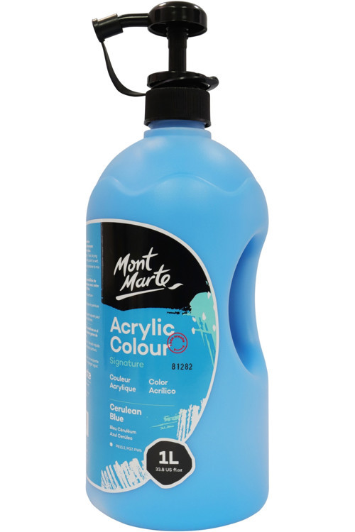 MM Akrilik Boya W/Pump Signature 1L - Cerulean Blue