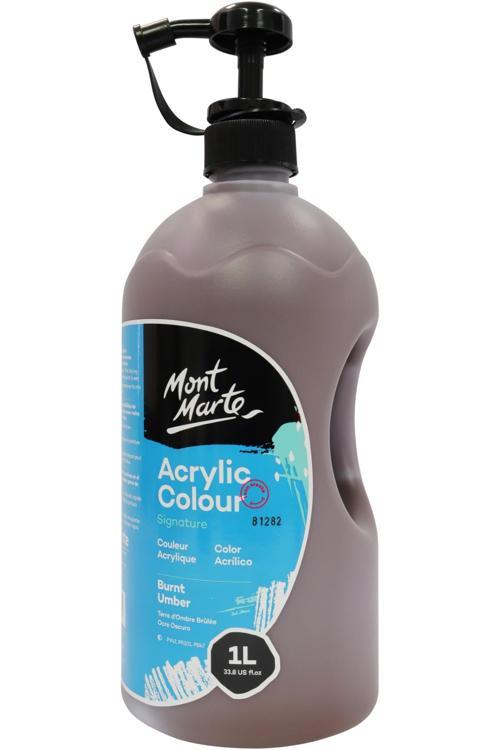 MM Akrilik Boya W/Pump Signature 1L - Burnt Umber