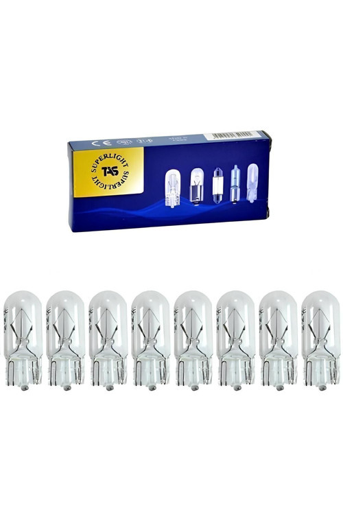 12V 5W Dipsiz Standart T10 Ampul 10 Adet