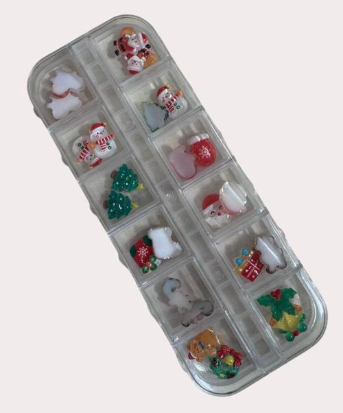 12 Farklı Çeşit 3D Tırnak Süsleri Tırnak Charm Nail Charms Yeni Christmas Özel Süsleri 2