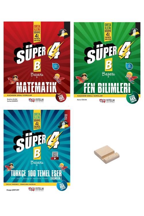 4. Sınıf Süper Matematik Fen Bilimleri ve Türkçe 100 Temel Eser 3lü Soru Bankası