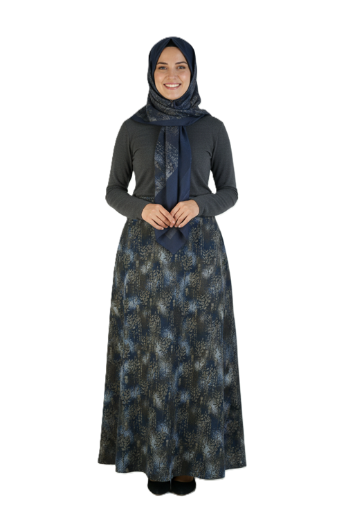 Kadın Anne Çan Etek Soft Dokulu iç Göstermez Zahmetsiz Desenli Dökümlü Tam Kalıp