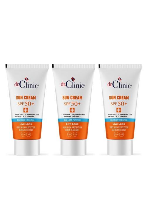 Spf 50+ Güneş Koruyucu Krem 3'Lü Set (50 Mlx3 Adet) ( Uva,Uvb Ve Mavi Işık Koruma )
