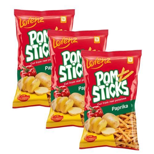 Pom Sticks Paprika Flavored Potato Chips 85g x 3 Adet