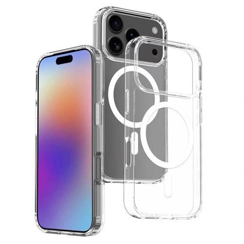 Apple iPhone 17 Pro Max Kılıf M-safe Şarj Özellikli Şeffaf Sert PC Zore Embos Kapak