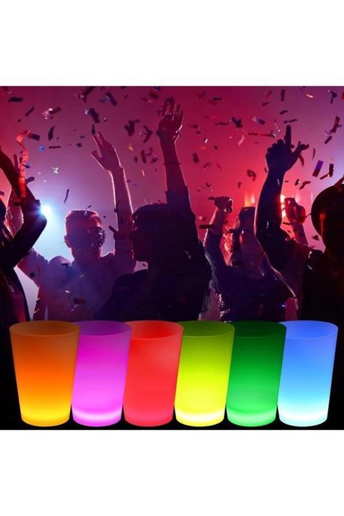 6 Adet Glow Parti Shot Bardak Karanlıkta Parlayan Fosforlu Yılbaşı Neon Tekila Kokteyl Bardağı