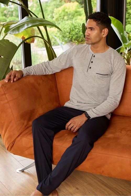 MDB Kocabey 9250 Erkek Midi Yaka Pijama Takım