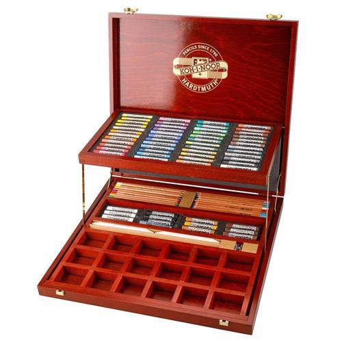 8896-02 Gioconda Artist's Set Karakalem Eskiz Resim ve Çizim Seti 117 Parça Ahşap Kutulu