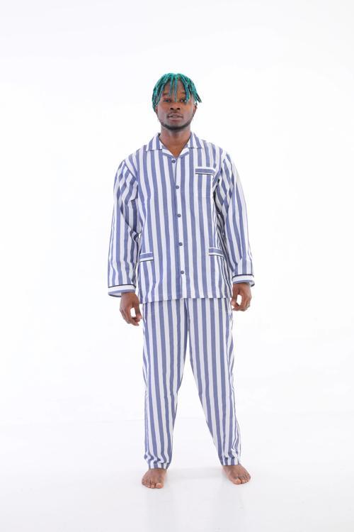 MDB Kocabey 4007 Uzun Kol Çizgili Gaffur Erkek Pijama Takım