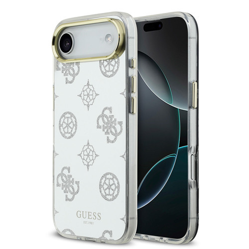 İphone 17 Air Uyumlu Kılıf Lisanslı Metal Kamera Çerçeveli Simli Peony Aynalı Kapak Gümüş